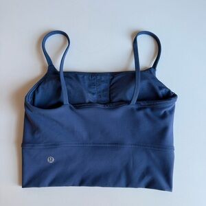 Lululemon Women’s Blue Longline Sports Bra Crop Top Stretch Athletic Yoga Size 2